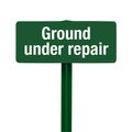 Evermark Ground Under Repair Sign with Hunter Green Stake Kit EV122603